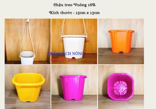 Chậu treo nhựa vuông trồng hoa