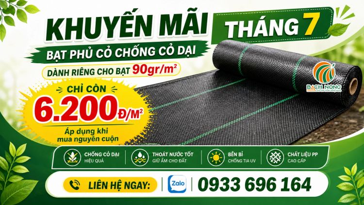 Khuyến mãi tháng 7 cho bạt phủ cỏ 90gr Khuyến mãi tháng 7 cho bạt phủ cỏ 90gr khi mua nguyên cuộn