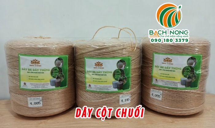 Cuộn dây cột chuối màu nâu vàng, trọng lượng 4Kg/ cuộn