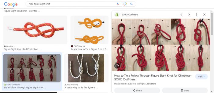 Kiểu buộc dây thừng figure eight knot