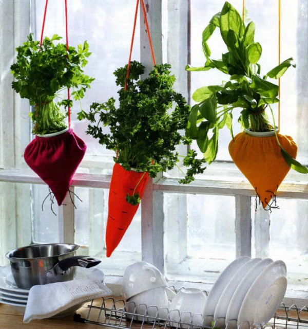 sử dụng các túi vải để trồng rau