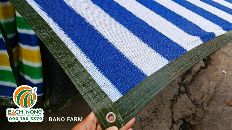 Tấm lưới sợi dẹt được may viền đóng khoen gia công sẵn