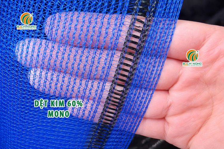 Lưới dệt kim Đài Loan 60% màu xanh dương sợi mono dày chắc