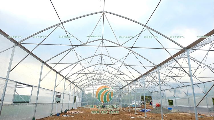 Bố trí cửa thông gió cho nhà màng thủy canh Mẫu nhà màng trồng rau thủy canh thiết kế các cửa thông gió ở mặt bên