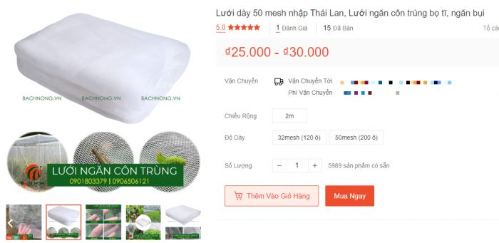 Lưới ngăn bọ trĩ cho cây xoài giá bán tại Shopee