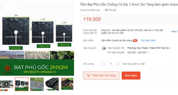 Tấm bạt phủ gốc cho cây xoài