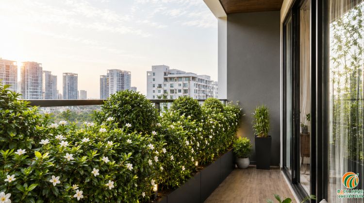 Trồng hoa lài ở ban công giúp che nắng và ra hoa rất đẹp