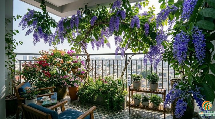 Bna công trồng mai xanh thái cho hoa đẹp và giúp che mát hiệu quả