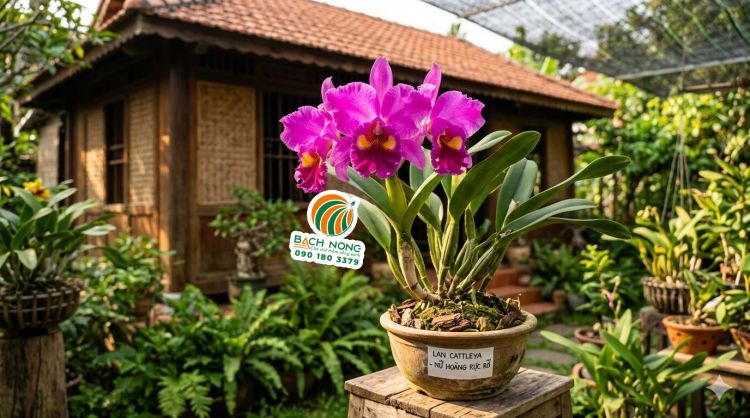 Hoa lan Cattleya màu tím hồng rực rỡ được mệnh danh là nữ hoàng các loài lan