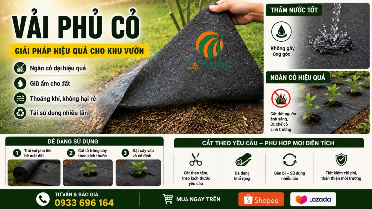 Vải phủ cỏ không dệt xăm kim thấm nước chống cỏ dại